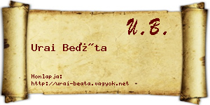 Urai Beáta névjegykártya